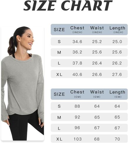 Workout Long Sleeve Shirts for Women Loose Fit Workout Tops Running Shirts with Thumb Hole in Saudi Arabia