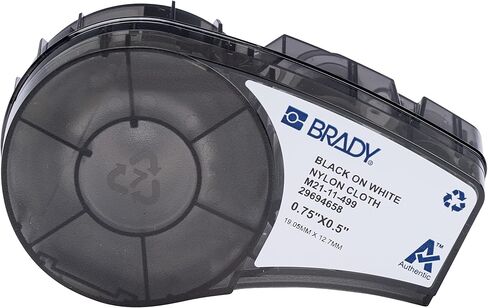 ملصقات Brady Authentic (M21-137-499) من النايلون عالي الالتصاق بحجم مسبق للمعدات، معرف عام، مختبر، سلك/كابل، مادة سوداء على مادة بيضاء - مصممة لطابعات M210، M210-LAB، M211، ارتفاع 0.75 بوصة × 2 في دبليو in Saudi Arabia