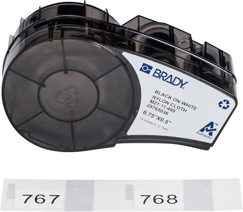 ملصقات Brady Authentic (M21-137-499) من النايلون عالي الالتصاق بحجم مسبق للمعدات، معرف عام، مختبر، سلك/كابل، مادة سوداء على مادة بيضاء - مصممة لطابعات M210، M210-LAB، M211، ارتفاع 0.75 بوصة × 2 في دبليو in Saudi Arabia