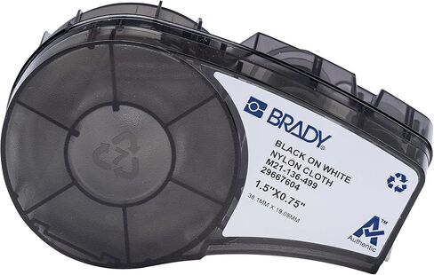 ملصقات Brady Authentic (M21-137-499) من النايلون عالي الالتصاق بحجم مسبق للمعدات، معرف عام، مختبر، سلك/كابل، مادة سوداء على مادة بيضاء - مصممة لطابعات M210، M210-LAB، M211، ارتفاع 0.75 بوصة × 2 في دبليو in Saudi Arabia