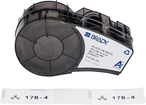 ملصقات Brady Authentic (M21-137-499) من النايلون عالي الالتصاق بحجم مسبق للمعدات، معرف عام، مختبر، سلك/كابل، مادة سوداء على مادة بيضاء - مصممة لطابعات M210، M210-LAB، M211، ارتفاع 0.75 بوصة × 2 في دبليو in Saudi Arabia