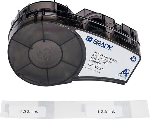 ملصقات Brady Authentic (M21-137-499) من النايلون عالي الالتصاق بحجم مسبق للمعدات، معرف عام، مختبر، سلك/كابل، مادة سوداء على مادة بيضاء - مصممة لطابعات M210، M210-LAB، M211، ارتفاع 0.75 بوصة × 2 في دبليو in Saudi Arabia