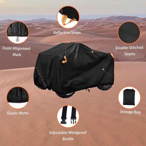 ATV غطاء مقاوم للماء - غلاف Wheeler 4 Wheeler Cover طوال الموسم غطاء رباعي الطقس مع الإبزيم لأربعة Wheeler UV Protect in Kuwait
