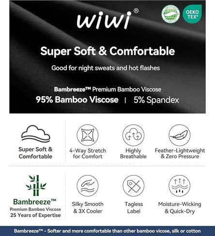 WiWi Bamboo Viscose Pajamas for Women Soft Lounge Sets 3/4 Sleeve Tops and Pants Loungewear Sleepwear Pjs S-XXL in Kuwait