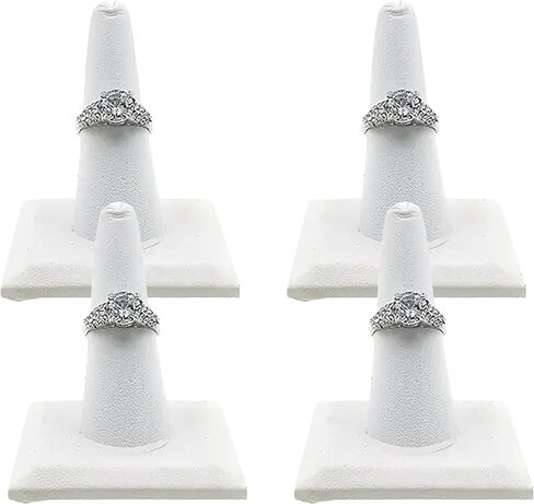 Novel Box® Single Finger Steel Gray Ring Stand Holder Jewelry Display 2X2X2 + NB Cleaning Cloth in Kuwait