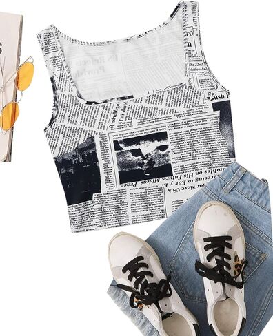 SweatyRocks Women's Casual Sleeveless Round Neck Workout Crop Tank Top Shirts in Saudi Arabia