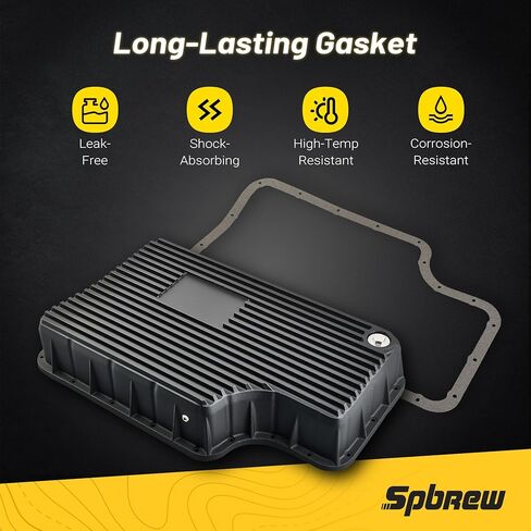 عموم زيت ناقل الحركة لعام 2011-2019 فورد 6.7L 6R140 Powerstroke ، الألومنيوم المصبوب بالخدمة الشديدة مع حشية عموم الزيت وقابس الصرف ، الأسود in Kuwait