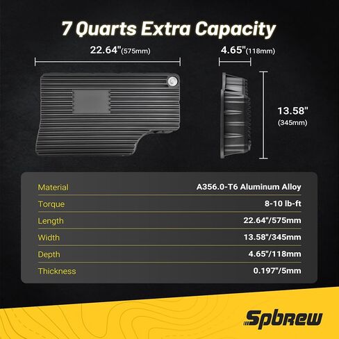 عموم زيت ناقل الحركة لعام 2011-2019 فورد 6.7L 6R140 Powerstroke ، الألومنيوم المصبوب بالخدمة الشديدة مع حشية عموم الزيت وقابس الصرف ، الأسود in Kuwait