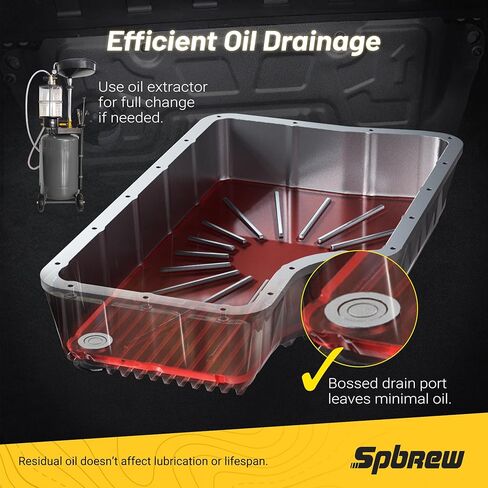 عموم زيت ناقل الحركة لعام 2011-2019 فورد 6.7L 6R140 Powerstroke ، الألومنيوم المصبوب بالخدمة الشديدة مع حشية عموم الزيت وقابس الصرف ، الأسود in Kuwait