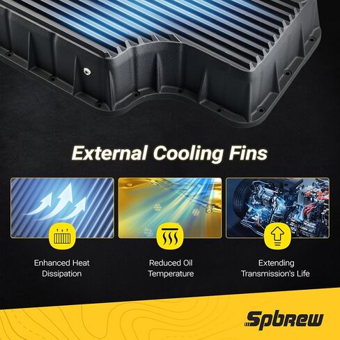 عموم زيت ناقل الحركة لعام 2011-2019 فورد 6.7L 6R140 Powerstroke ، الألومنيوم المصبوب بالخدمة الشديدة مع حشية عموم الزيت وقابس الصرف ، الأسود in Kuwait