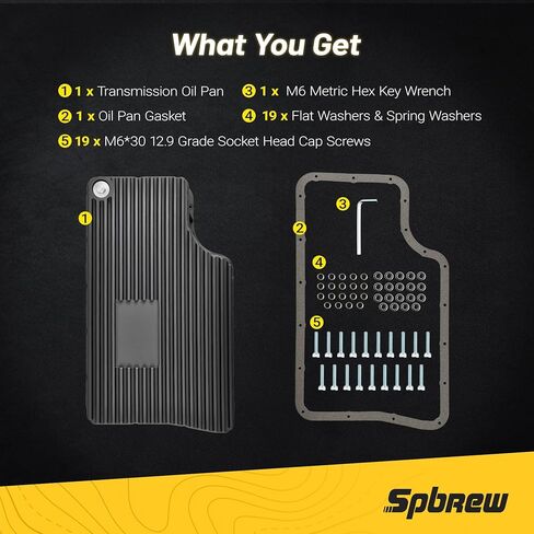 عموم زيت ناقل الحركة لعام 2011-2019 فورد 6.7L 6R140 Powerstroke ، الألومنيوم المصبوب بالخدمة الشديدة مع حشية عموم الزيت وقابس الصرف ، الأسود in Kuwait