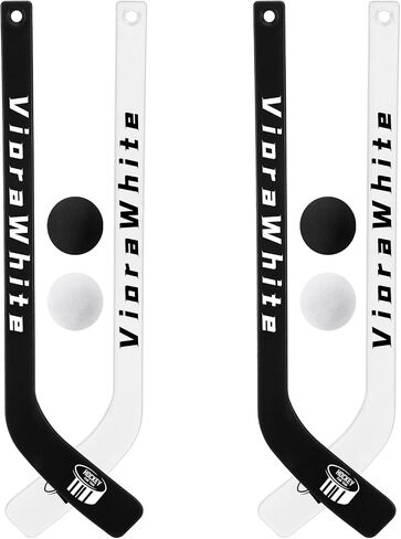 8 Pcs Mini Hockey Stick and Ball Set Knee Hockey Set Includes 4 Mini Sticks and 4 Foam Balls for Winter Indoor Floor Sports in Saudi Arabia