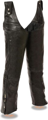Milwaukee Leather Men's Adjustable Side Snap Beltless Chaps Black SH1198 in Saudi Arabia