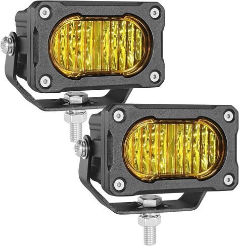 Yellow LED Pods 2Pcs 40W 3 Inch Yellow Flood LED Pod Lights Fog Lights small Amber light pods Off Road Driving Ditch Light for Trucks Motorcycle UTV Dirt Bike Surron in Saudi Arabia