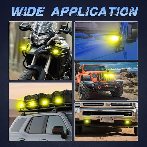 Yellow LED Pods 2Pcs 40W 3 Inch Yellow Flood LED Pod Lights Fog Lights small Amber light pods Off Road Driving Ditch Light for Trucks Motorcycle UTV Dirt Bike Surron in Saudi Arabia