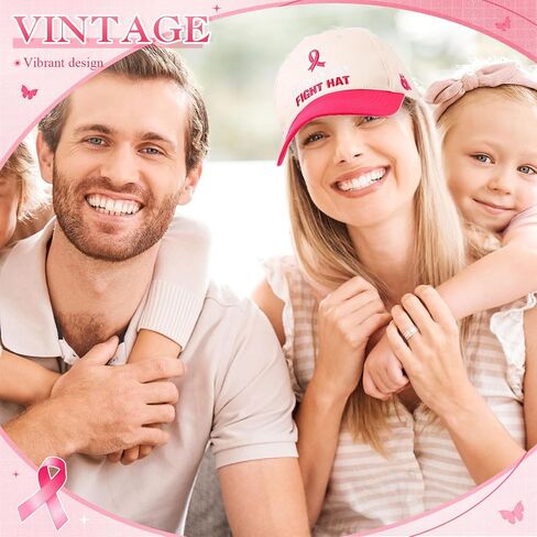 JaGely Breast Cancer Trucker Hat Women Pink Ribbon Survivor Baseball Cap Cotton Breast Cancer Awareness Accessories Gifts in Saudi Arabia