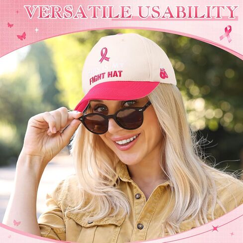 JaGely Breast Cancer Trucker Hat Women Pink Ribbon Survivor Baseball Cap Cotton Breast Cancer Awareness Accessories Gifts in Saudi Arabia