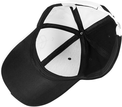 Unisex Black & White Baseball Cap-Hip Hop, Gothic, Punk Rock Streetwear Snapback Hat-Adjustable Funny Hat in Kuwait