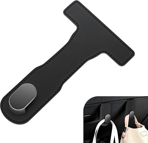 SLIMI 1 PC Car Co-Pilot Glovebox Hook, PU Leather Front Passenger Glove Box Hook, Universal Self-Adhesive Glove Box Organizer, for Wallets, for Wallets, Bags, Umbrella Hanging (Black #02) in Saudi Arabia