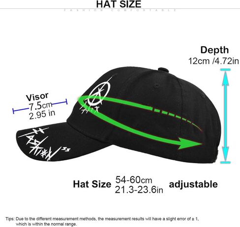 Unisex Black & White Baseball Cap-Hip Hop, Gothic, Punk Rock Streetwear Snapback Hat-Adjustable Funny Hat in Kuwait
