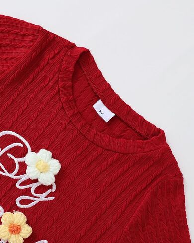 Jecson Toddler Girl Girl Clothes: ملابس ناعمة مجموعة مطرزة على Top و Sweatpants 2pcs منزل لطيف في الهواء الطلق 2-8y in Kuwait