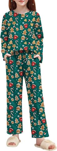 Arshiner Pajamas Set for Girls Long Sleeve & Pants Pjs Soft Cute Print Lounge Sets in Saudi Arabia