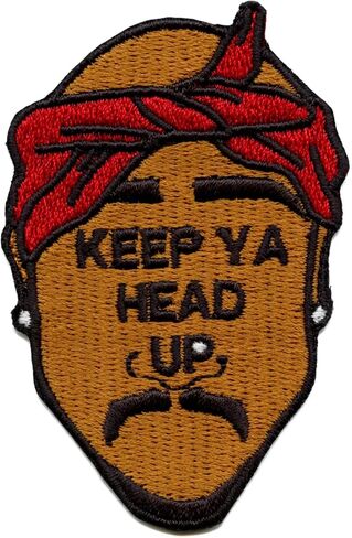 Keep Ya Head Up Patch West Coast Rapper Embroidered Iron On in Saudi Arabia