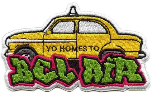 Bel Air Yellow Cab Patch Nostalgic Fresh 90's Embroidered Iron On in Saudi Arabia