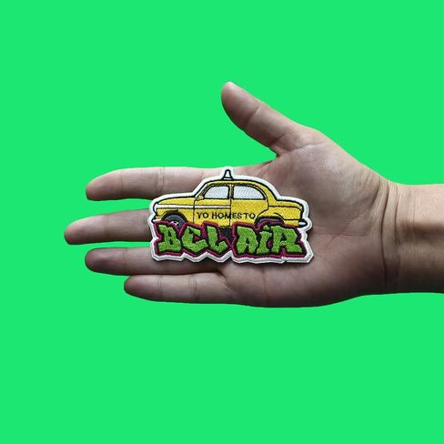 Bel Air Yellow Cab Patch Nostalgic Fresh 90's Embroidered Iron On in Saudi Arabia