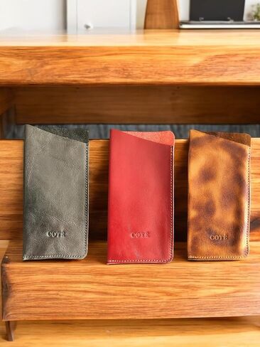Genuine Leather Glasses Case, 6.69 x 3.54 inches, Available in Red, Brown and Black. Glasses in Saudi Arabia