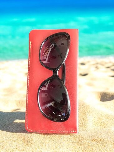 Genuine Leather Glasses Case, 6.69 x 3.54 inches, Available in Red, Brown and Black. Glasses in Saudi Arabia