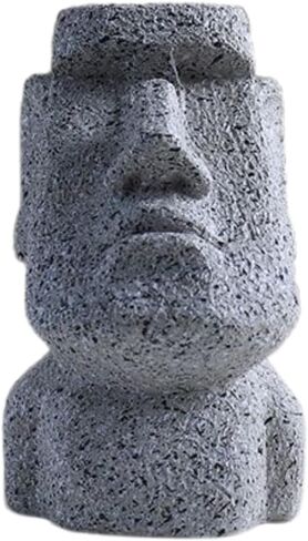 Eyeglasses Holder Stand - Easter Island Moai Statue Design, Resin Glasses Display for Desk, Sunglasses Organizer, Unique Home Office Decor, Gift Idea for Eyewear Lovers (Rock Grey) in Saudi Arabia