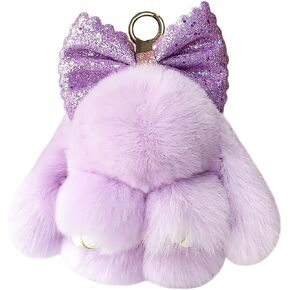 Bunny Keychain Sparkly Bow Adorable Cute Stylish Plush Bunny Charm, Ideal for Bags Backpacks Keys & Gifts in Saudi Arabia