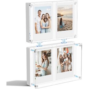 NIUBEE Polaroid Frame, Collage Picture Frames with 6 Mini Frames, Acrylic Frames for 2 * 3 inch Polaroid Film/Fuji film/Instax Mini Film or Print Photo, Combination or Individual Use in Kuwait