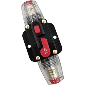 60 Amp Car Circuit Breaker, 12V-24V Manual Reset Vehicle Inline Fuse Inverter, Waterproof Automotive Power System Protection Accessories, Universal for Trolling Motors ATV in Kuwait