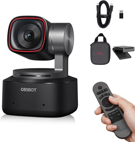 OBSBOT Tiny 2 Lite AI-Powered 4K UHD PTZ Webcam,1/2" CMOS Sensor 4X Digital Zoom, AI Auto Tracking, Auto Zoom, Gesture Control 2.0, Beauty Mode,Preset Modes,LiveStream for Game/Meeting/Online Educate in Saudi Arabia