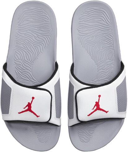 Nike Jordan Hydro III Men's Slides (854556-101, Summit White/Cement Grey/Black/Fire Red) in Saudi Arabia