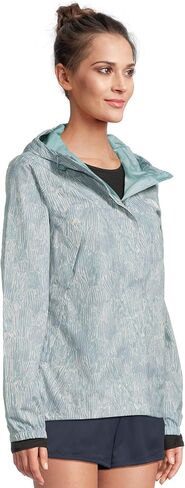 The North Face Womens Antora Rain Jacket—Print Blue Eclipse Regenerative Ink Print Large in Saudi Arabia