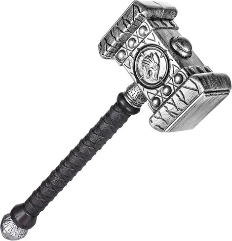 Viking Plastic War Hammer Prop Weapons for Men Halloween Costume, Medieval Cosplay Accessory Replica LARP Birthdays Gifts in Kuwait