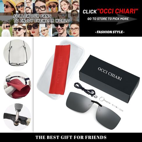 OCCI CHIARI Mens Rectangle Eyewear Frame Full-Rim Non-prescription Clear Optical Glasses in Saudi Arabia