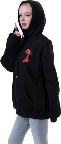 Cute Palm Graphic Hoodies for Women Girls Juniors Aesthetic Sweatshirts Preppy Outfit Oversized Hoodie in Saudi Arabia