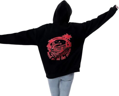 Cute Palm Graphic Hoodies for Women Girls Juniors Aesthetic Sweatshirts Preppy Outfit Oversized Hoodie in Saudi Arabia