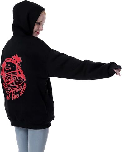 Cute Palm Graphic Hoodies for Women Girls Juniors Aesthetic Sweatshirts Preppy Outfit Oversized Hoodie in Saudi Arabia
