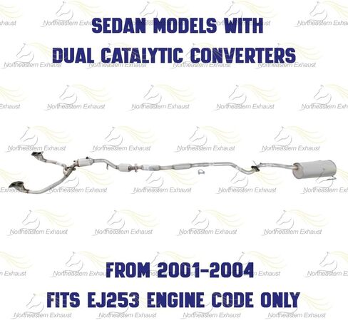 Exhaust Y Pipe, Catalytic, Resonator and Muffler Exhaust Kit Compatible for 2000-2004 Subaru Outback 2.5L | EPA-Approved | Northeastern Exhaust | Free Gasket, Clamp, and Bolt Kit Included in Saudi Arabia