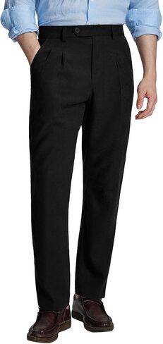 Susclude Mens Pleated Dress Pants Regular Fit Dress Slacks for Men 30"/32"/34" Old Money Vintage Casual Formal Trousers in Saudi Arabia
