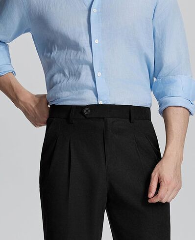 Susclude Mens Pleated Dress Pants Regular Fit Dress Slacks for Men 30"/32"/34" Old Money Vintage Casual Formal Trousers in Saudi Arabia