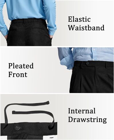 Susclude Mens Pleated Dress Pants Regular Fit Dress Slacks for Men 30"/32"/34" Old Money Vintage Casual Formal Trousers in Saudi Arabia