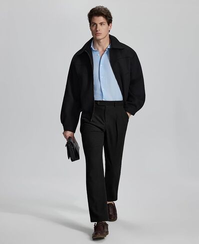 Susclude Mens Pleated Dress Pants Regular Fit Dress Slacks for Men 30"/32"/34" Old Money Vintage Casual Formal Trousers in Saudi Arabia