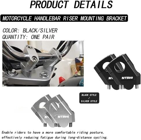 for Ho&nda NT1100 NT 1100 Nt1100 2023 Motorcycle Handlebar Riser Bar Mount Handle Heightening Clamp Pit Motorbike Accessories Moto Risers in Saudi Arabia