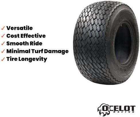 Ocelot LG03 Golf Cart Tire 18x8.5-8 Durable 4-Ply Construction | Low Impact Block Style Tread | Turf and Golf Course Friendly | Quiet Operation | OEM Replacement Sizing | Perfect for Low-Intensity Use in Saudi Arabia